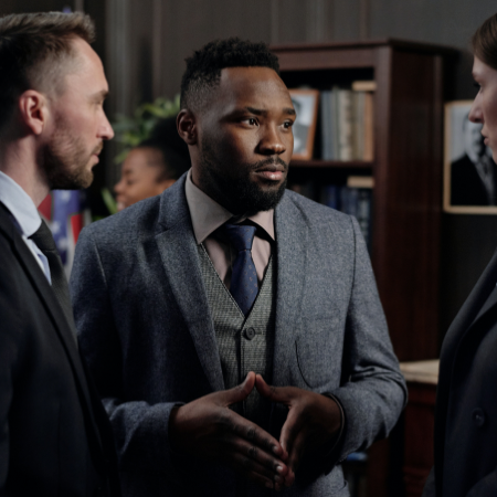 lawyers talking with each other