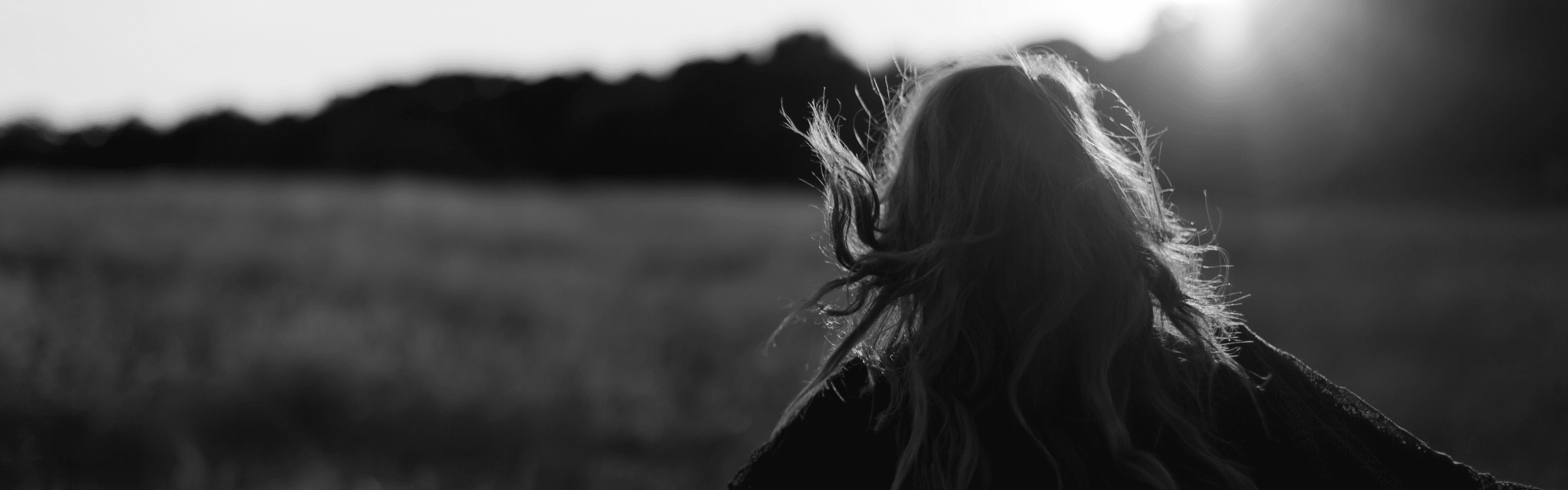 a girl at sunset