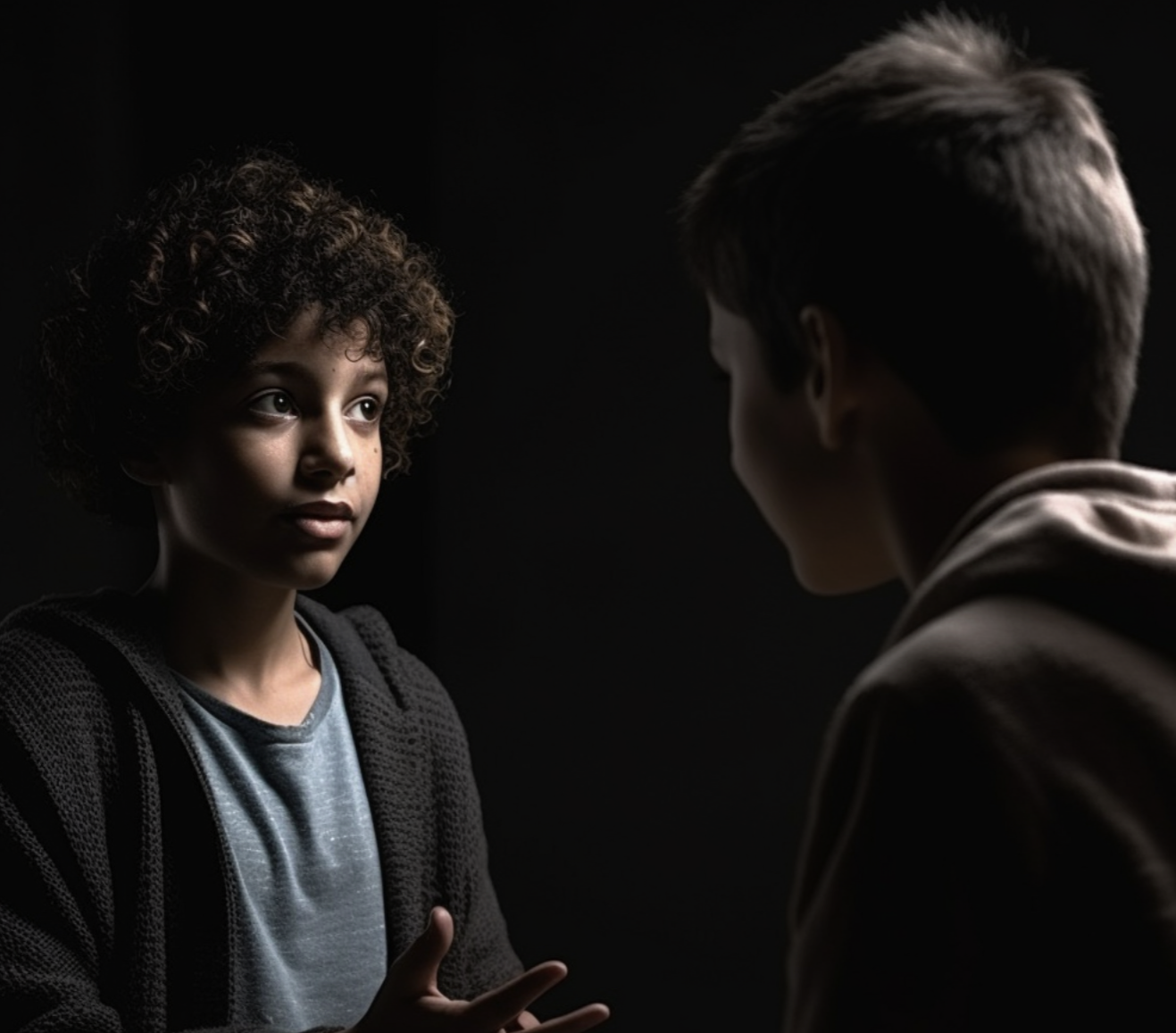 children talking to each other