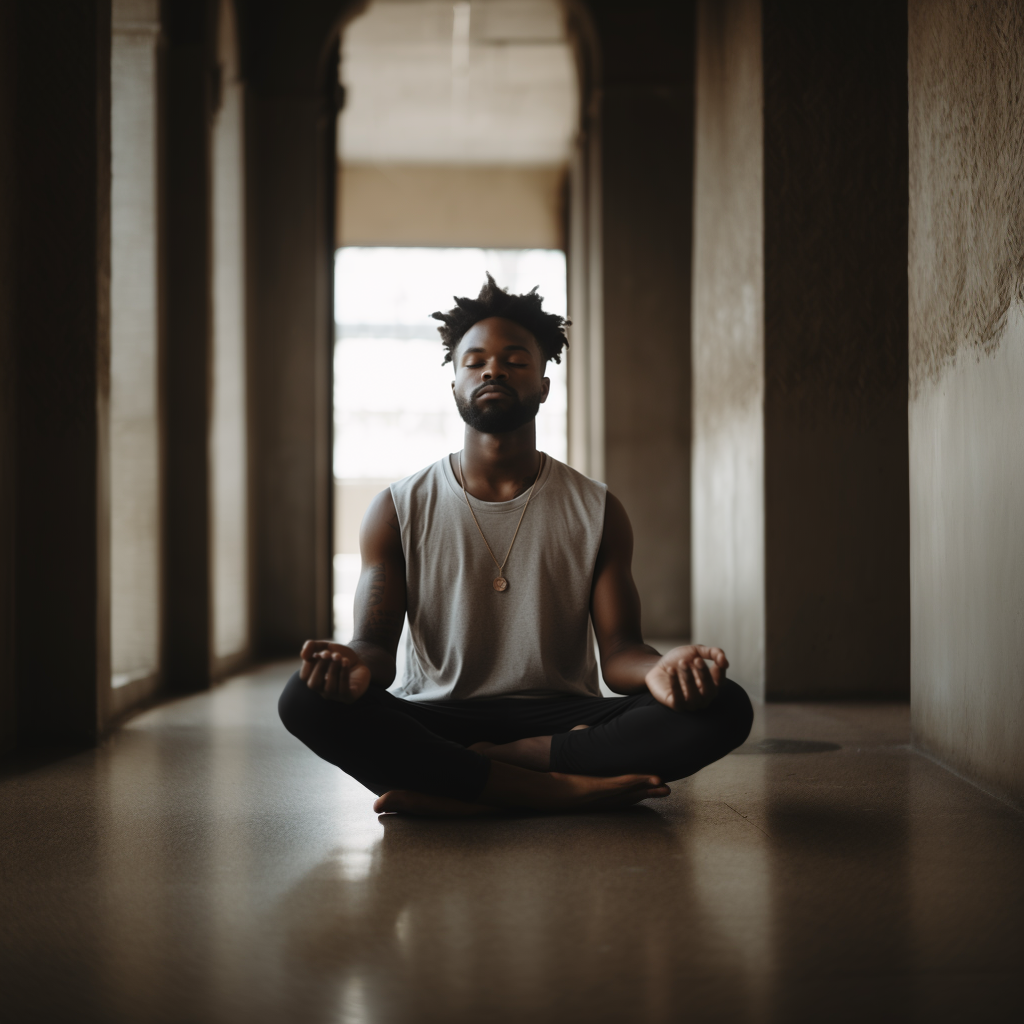 A man meditating